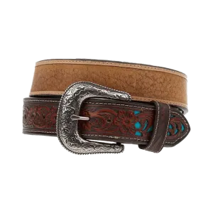 Gem Dandy Men's Roper Turquiose Inlays Belt