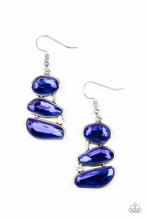 Gem Galaxy - Blue Earrings - Paparazzi Accessories