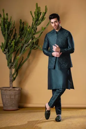 GEM Garments - Ehsaas - Waistcoat - Dark Green - 1 Piece - Viscose Polyester