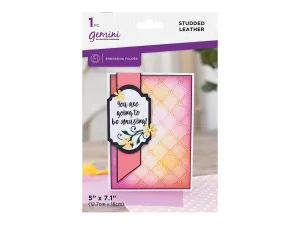 Gemini 5 x 7" 2D Textured Embossing Folder - Studded Leather