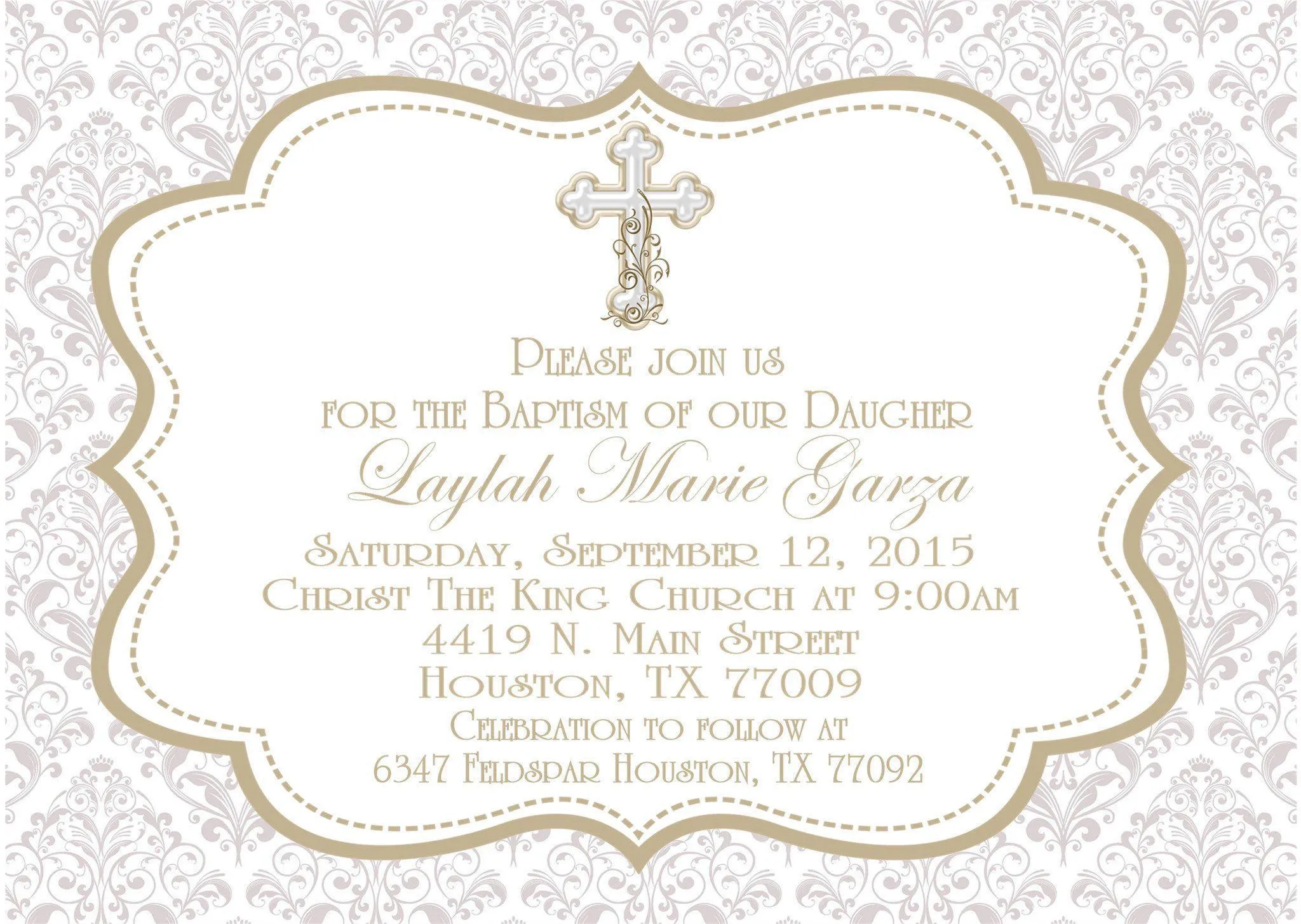 Gender Neutral Baptism Invitations