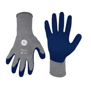 General Electric Unisex Crinkle Dipped Gloves Blue/Gray L 1 pair