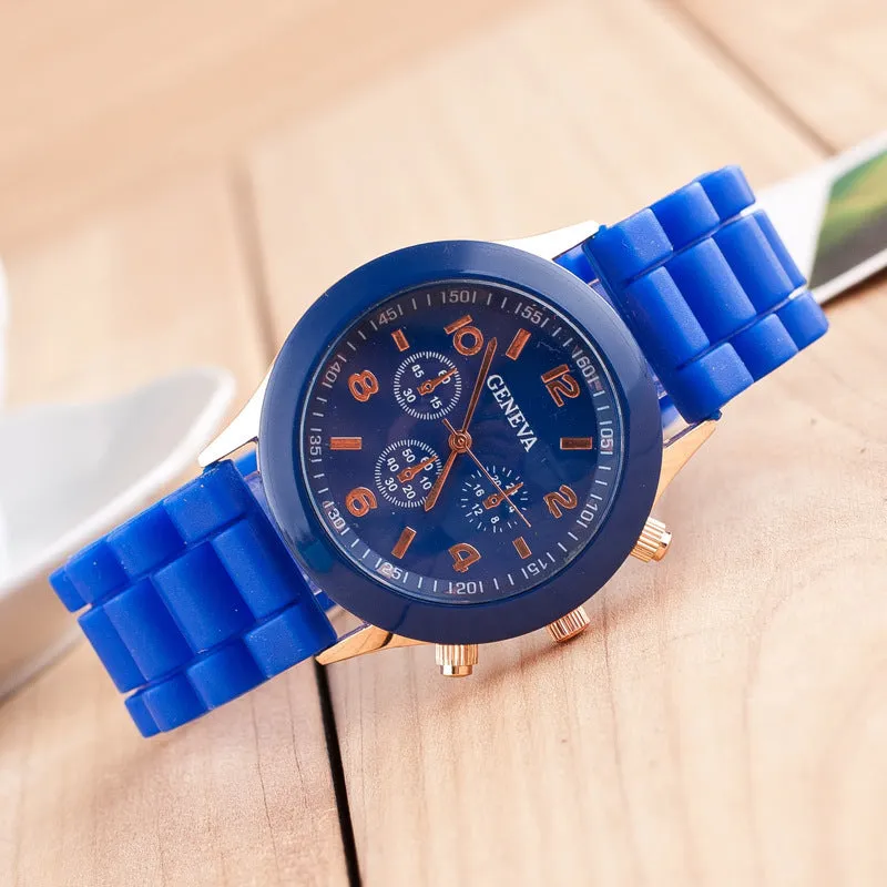 Geneva Silicone Watch Jelly Children Student Silicone Watch Couple Watches Trendy Fashion Men's and Women's Quartz Watch