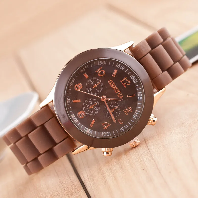 Geneva Silicone Watch Jelly Children Student Silicone Watch Couple Watches Trendy Fashion Men's and Women's Quartz Watch