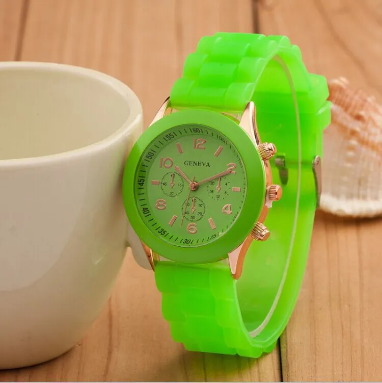 Geneva Silicone Watch Jelly Children Student Silicone Watch Couple Watches Trendy Fashion Men's and Women's Quartz Watch