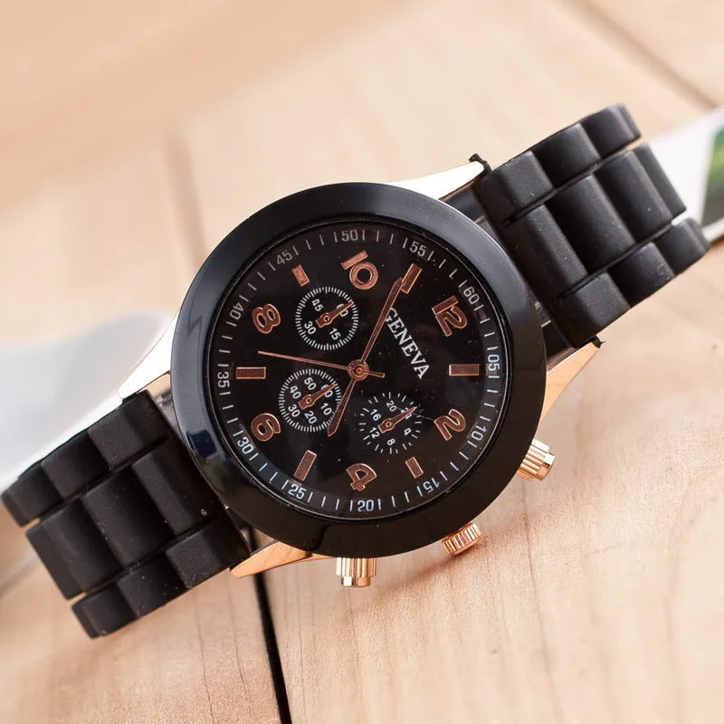 Geneva Silicone Watch Jelly Children Student Silicone Watch Couple Watches Trendy Fashion Men's and Women's Quartz Watch