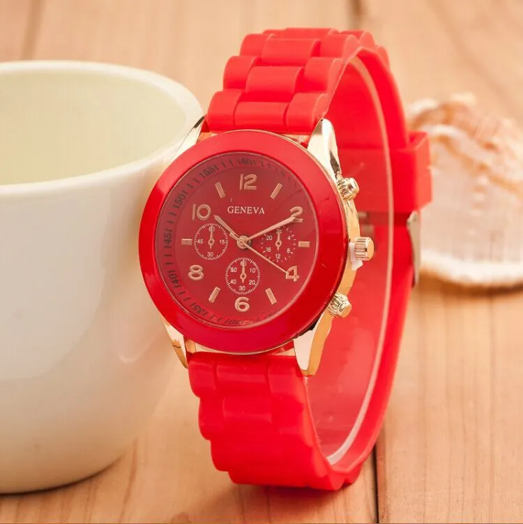 Geneva Silicone Watch Jelly Children Student Silicone Watch Couple Watches Trendy Fashion Men's and Women's Quartz Watch