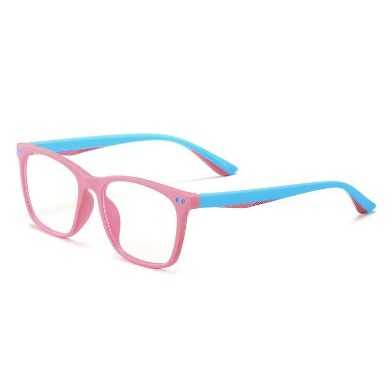 Genius - (Age 7-12)Children Blue Light Blocking Computer Reading Gaming Glasses-Matte Pink