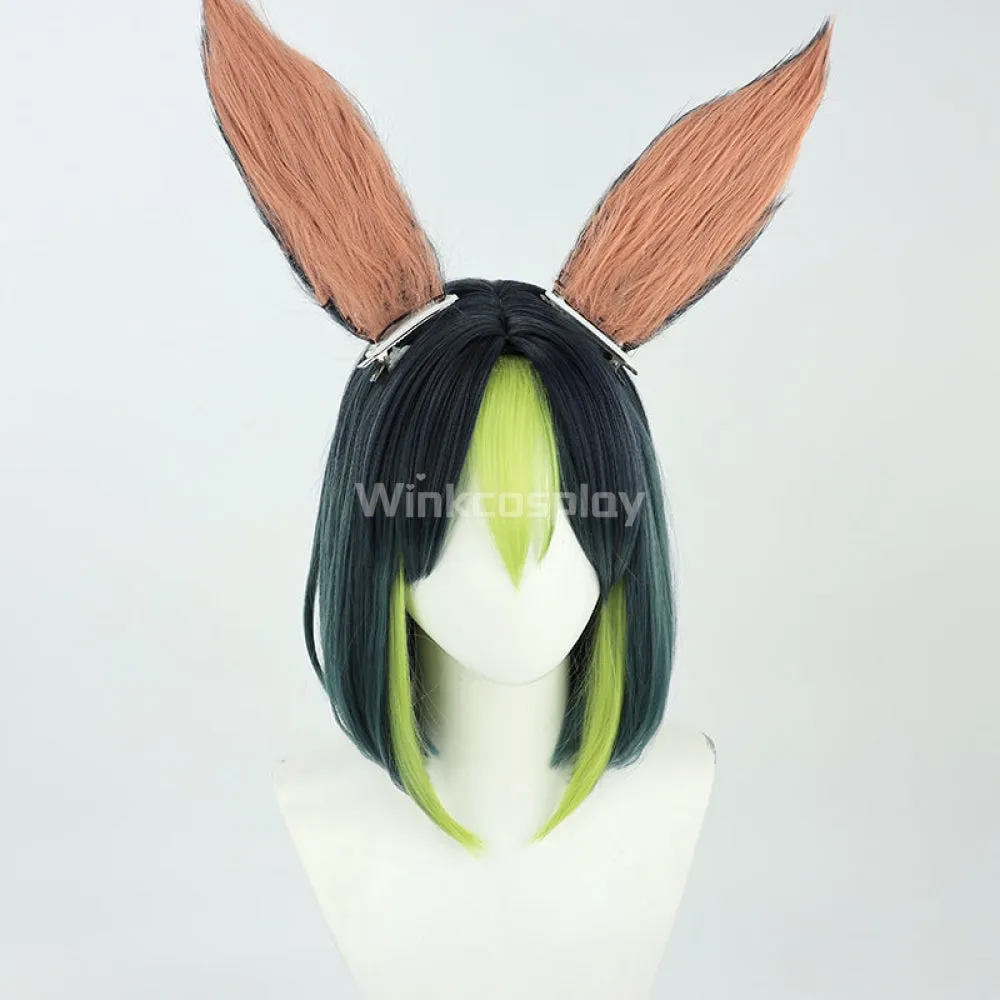 Genshin Impact Tighnari Black Green Cosplay Wig