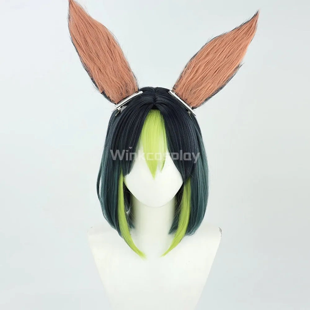 Genshin Impact Tighnari Black Green Cosplay Wig