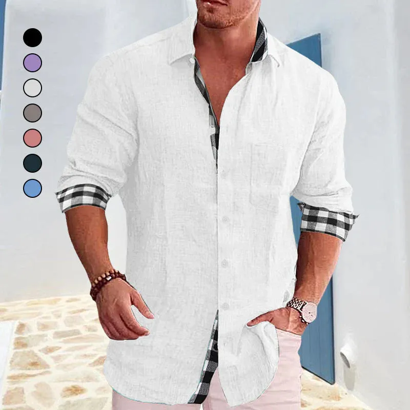 Gentleman Paneled Casual Buttons Pocket Blouse