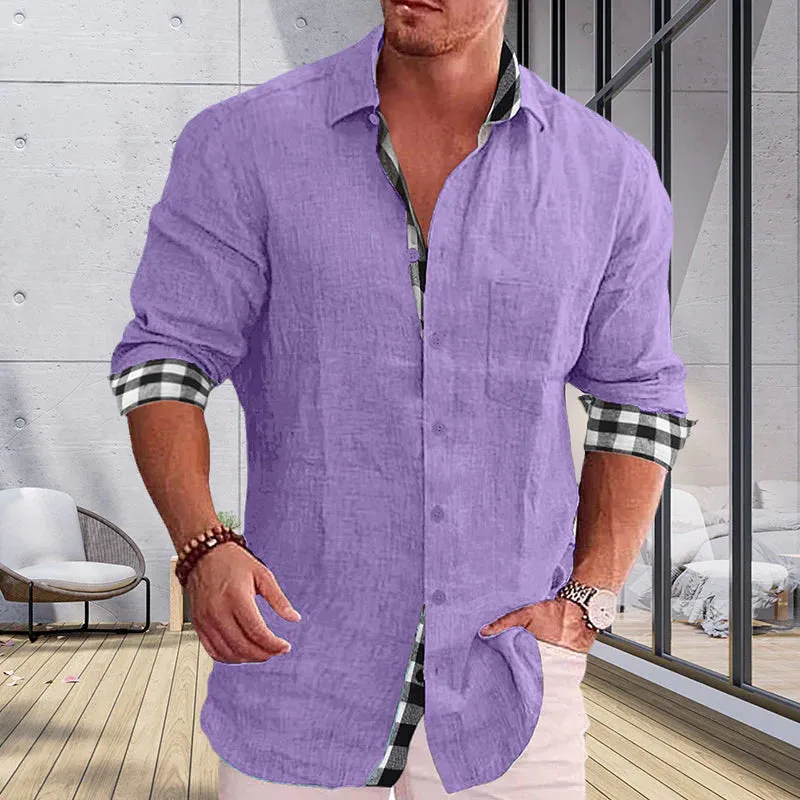 Gentleman Paneled Casual Buttons Pocket Blouse