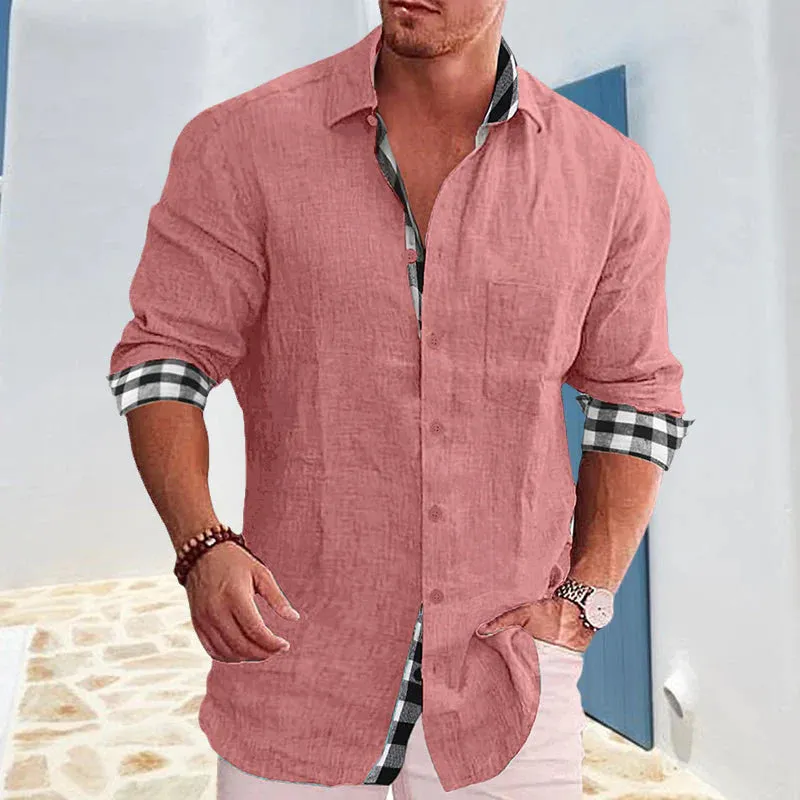 Gentleman Paneled Casual Buttons Pocket Blouse