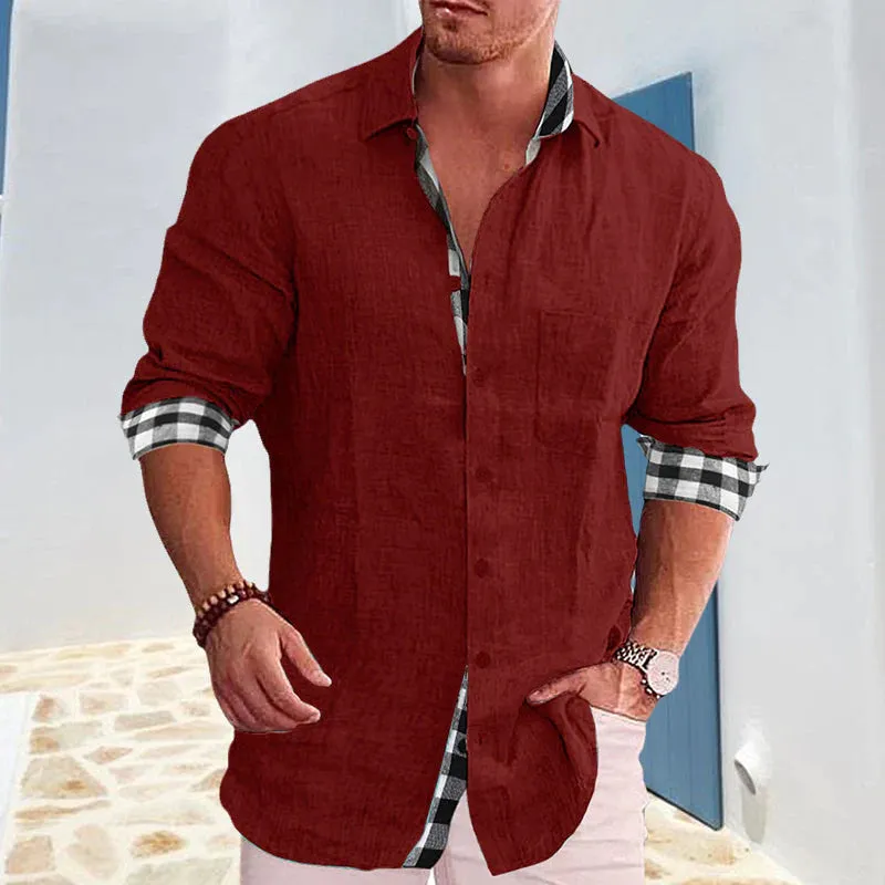 Gentleman Paneled Casual Buttons Pocket Blouse