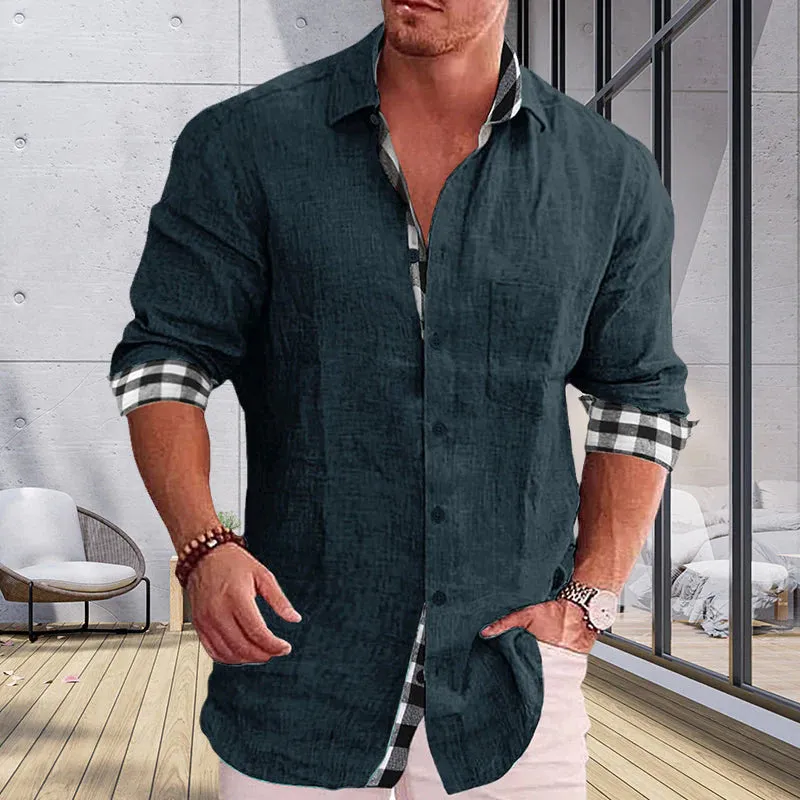 Gentleman Paneled Casual Buttons Pocket Blouse