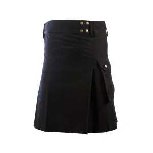 Gents Casual 5 Yard Utility Kilt Black