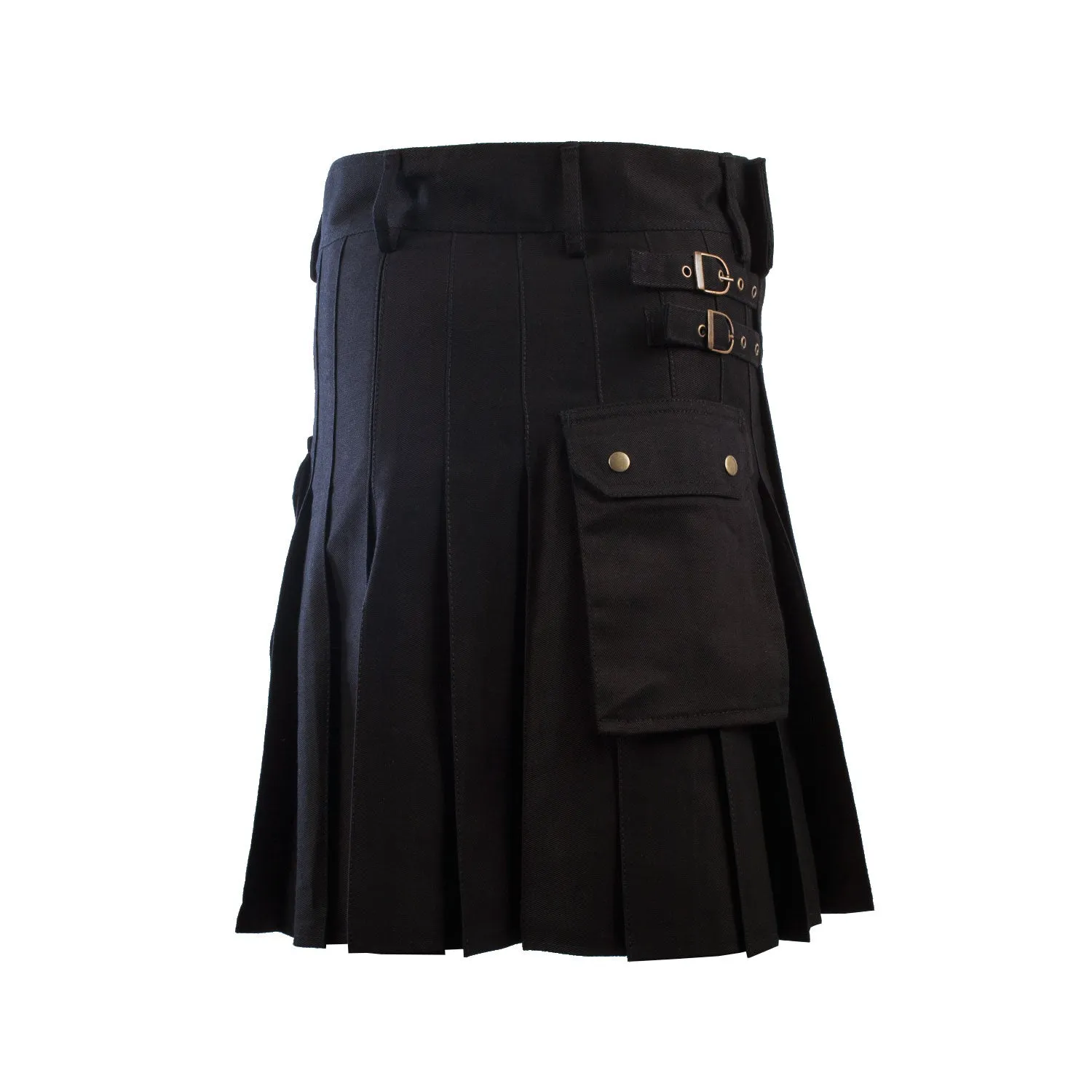 Gents Casual 5 Yard Utility Kilt Black