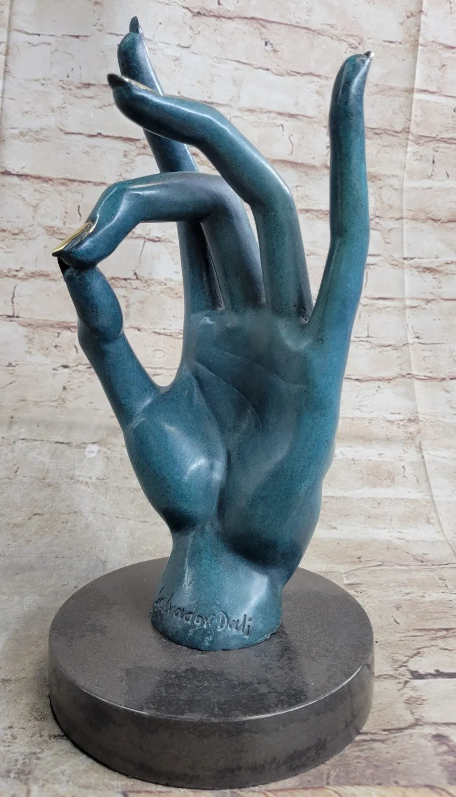 Genuine Bronze Buddha Hand Gesture Meditation Artwork by Dali Lost Wax Method