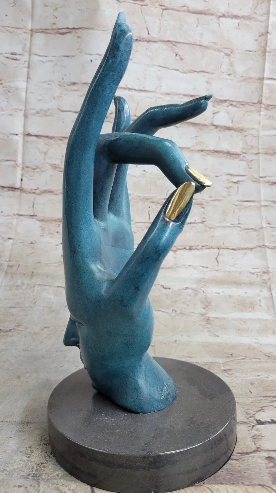 Genuine Bronze Buddha Hand Gesture Meditation Artwork by Dali Lost Wax Method