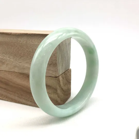 Genuine Burmese Green Jadeite Jade Bangle Bracelet (56.6 mm) #T155