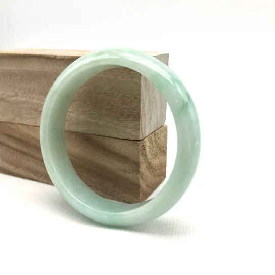 Genuine Burmese Green Jadeite Jade Bangle Bracelet (56.6 mm) #T155