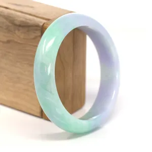 Genuine Burmese Lavender & Green Jadeite Jade Bangle Bracelet ( 59.54 mm ) #209