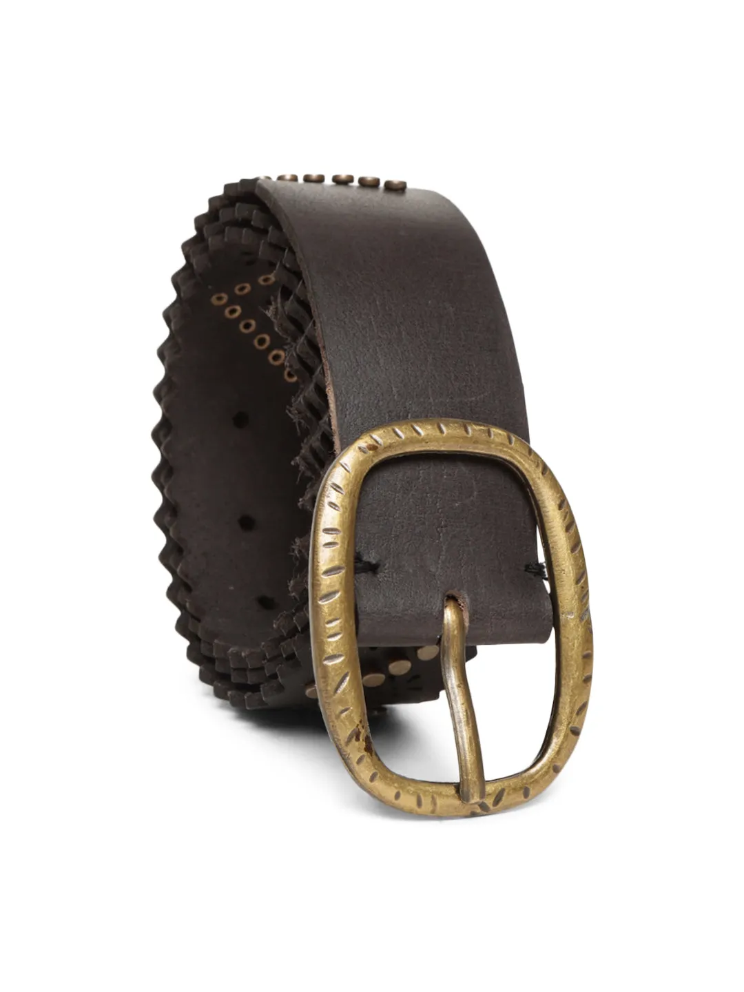 Genuine Leather Black Studded Belt By Art N Vintage