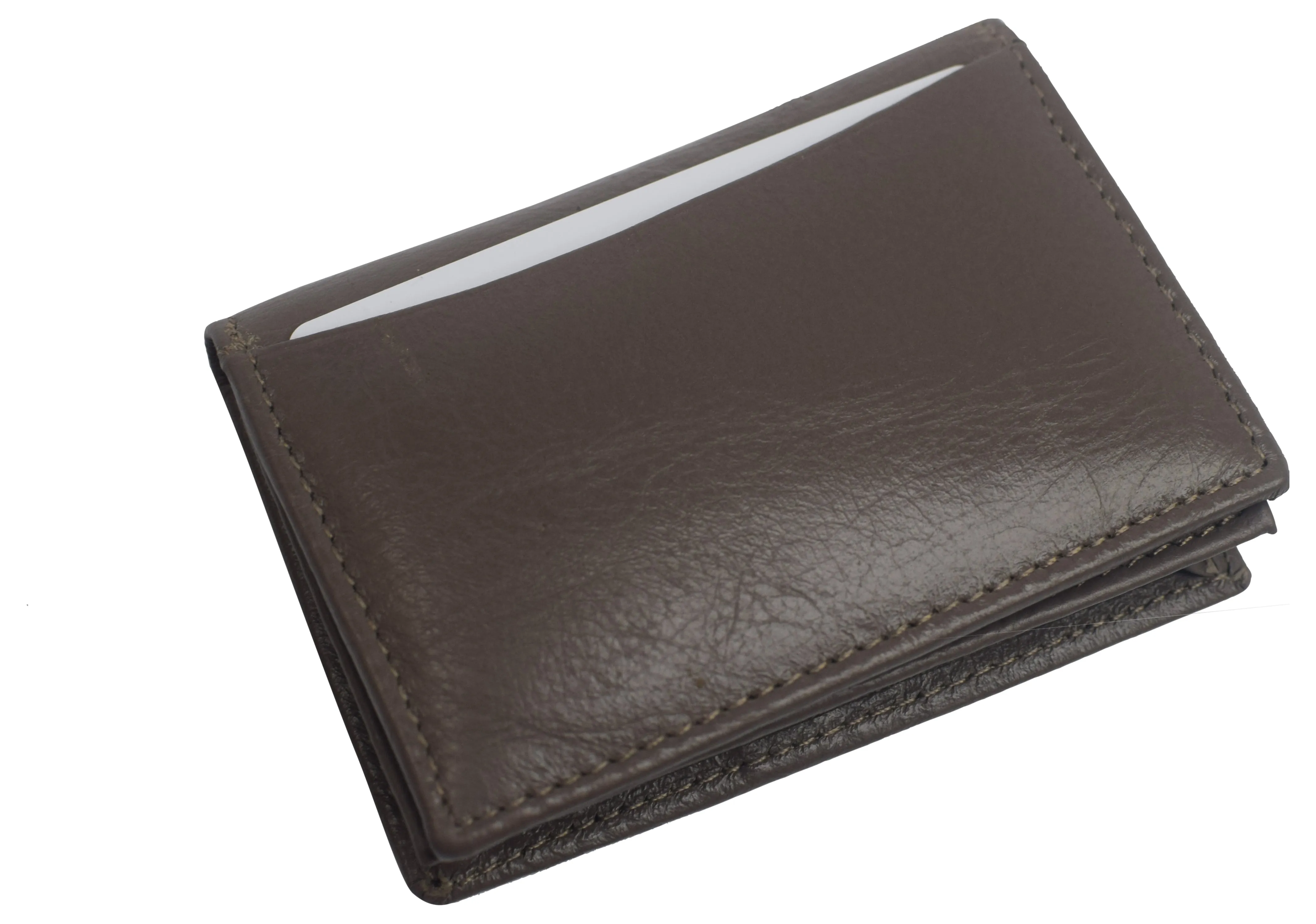 Genuine Leather Business Card Holder Name Card Case Credit Card Wallet with ID Window RFID Blocking