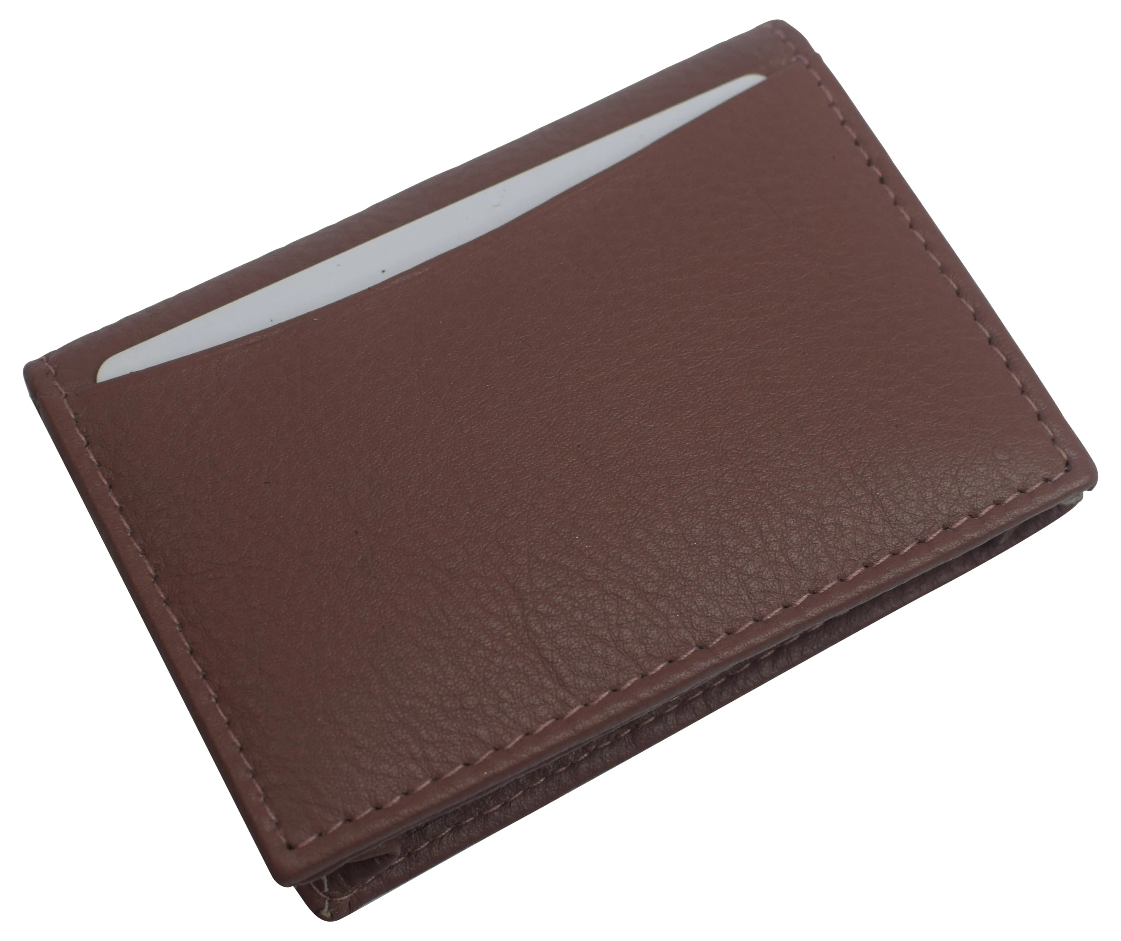 Genuine Leather Business Card Holder Name Card Case Credit Card Wallet with ID Window RFID Blocking