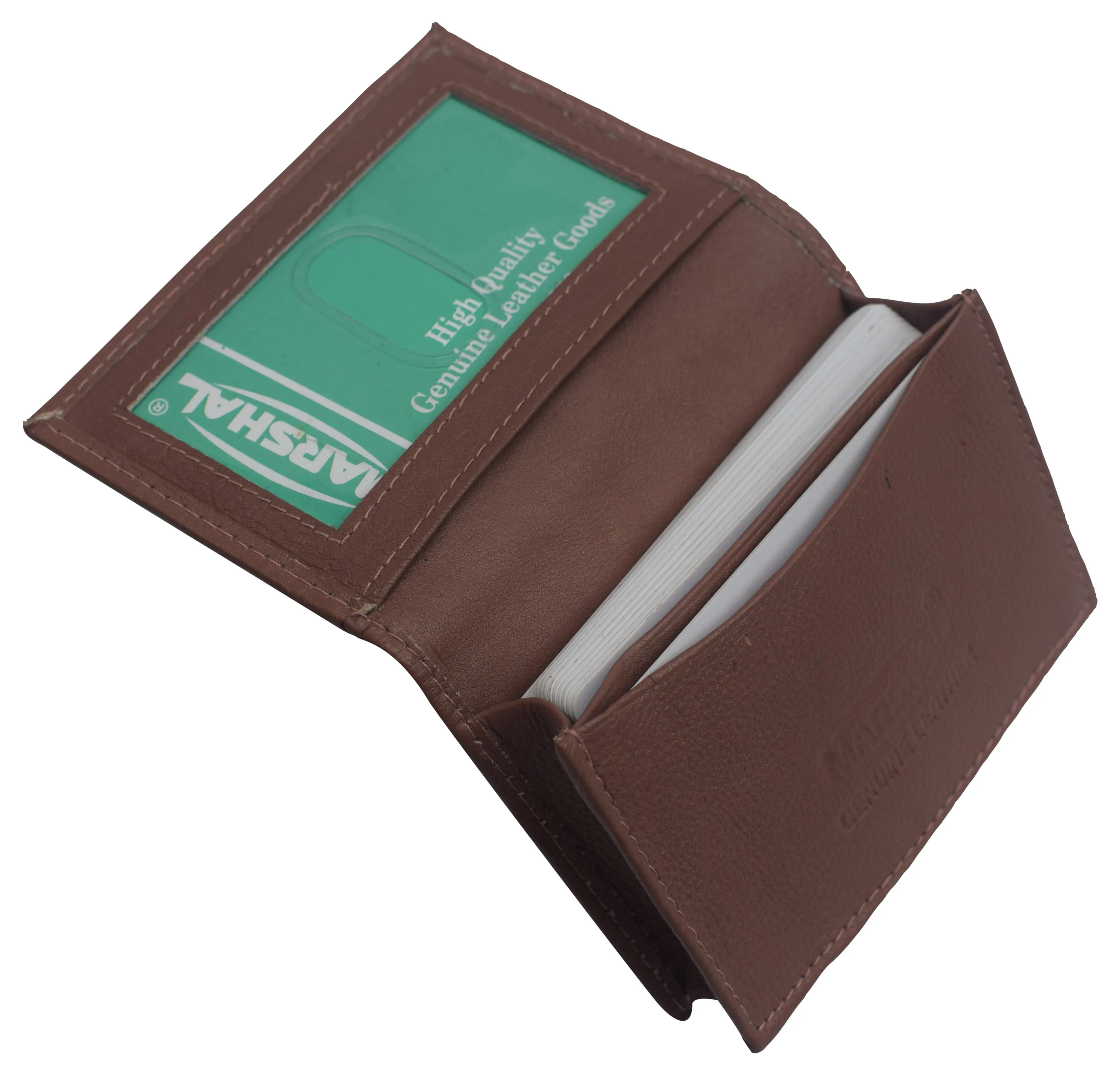 Genuine Leather Business Card Holder Name Card Case Credit Card Wallet with ID Window RFID Blocking