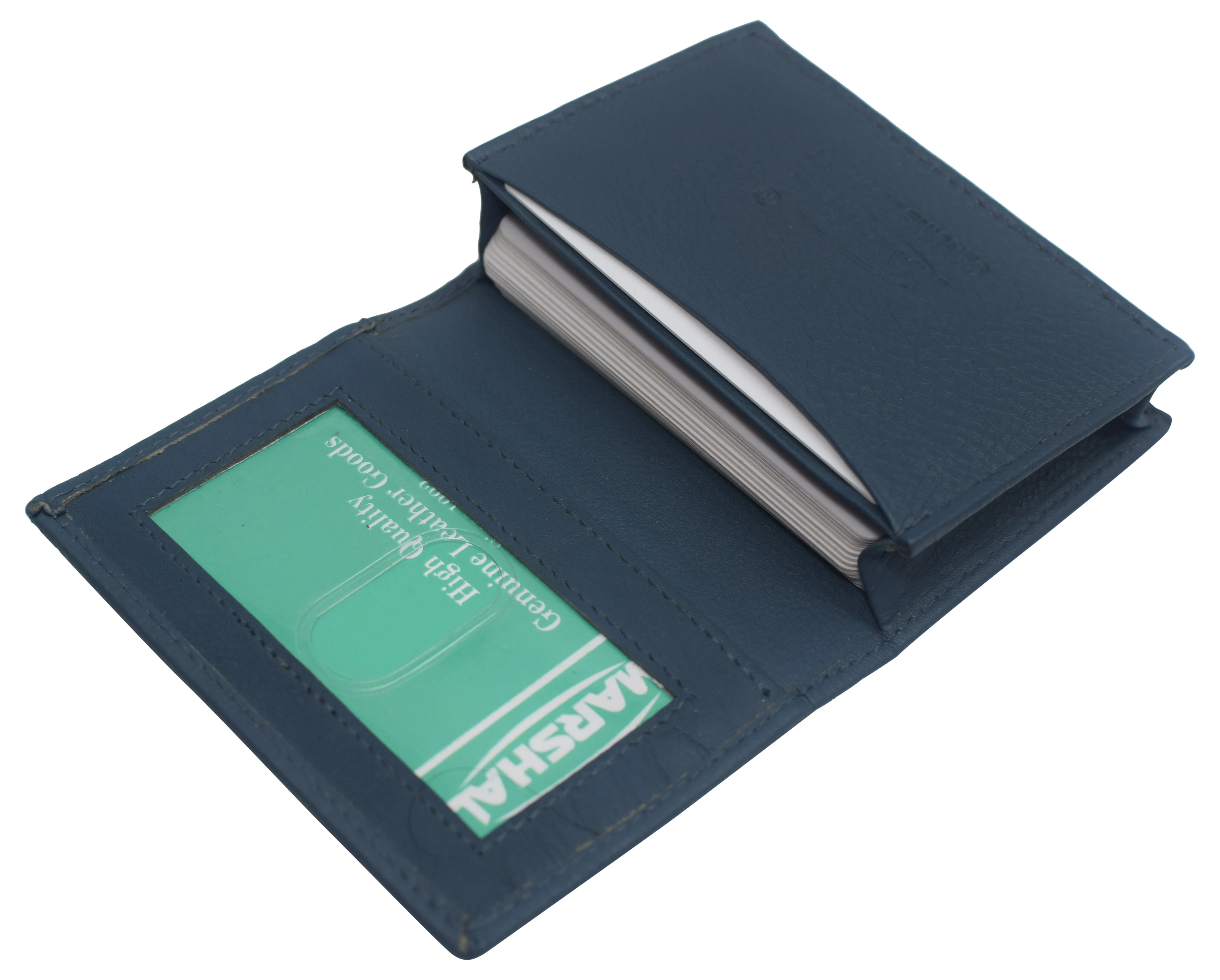 Genuine Leather Business Card Holder Name Card Case Credit Card Wallet with ID Window RFID Blocking