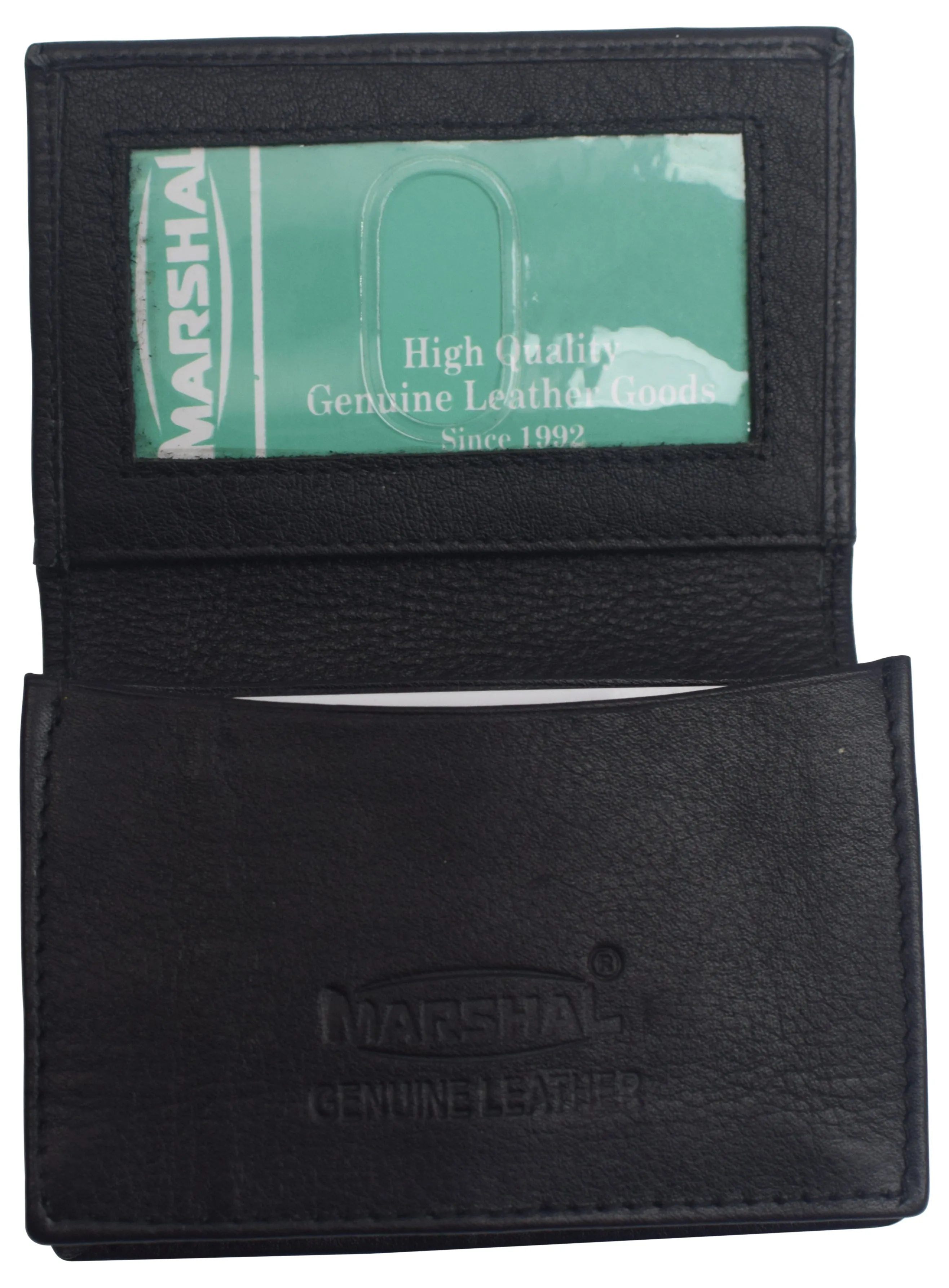 Genuine Leather Business Card Holder Name Card Case Credit Card Wallet with ID Window RFID Blocking