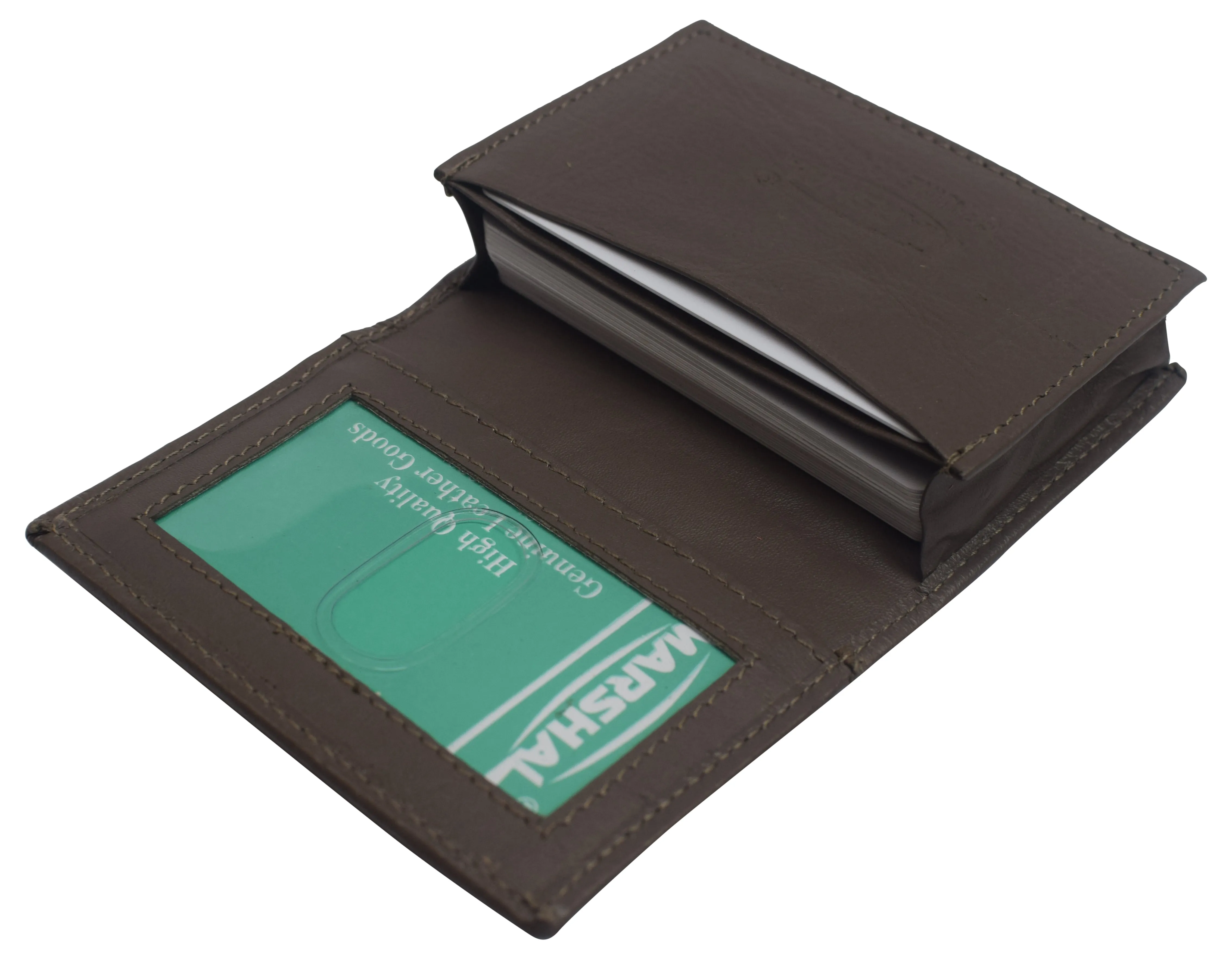 Genuine Leather Business Card Holder Name Card Case Credit Card Wallet with ID Window RFID Blocking