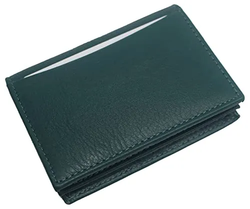 Genuine Leather Business Card Holder Name Card Case Credit Card Wallet with ID Window RFID Blocking