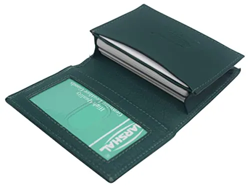 Genuine Leather Business Card Holder Name Card Case Credit Card Wallet with ID Window RFID Blocking