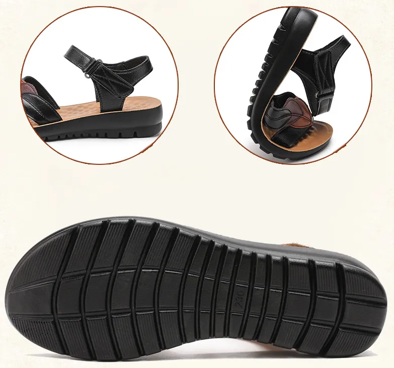 Genuine Leather Comfortable Soft Flat Non-slip Sandals