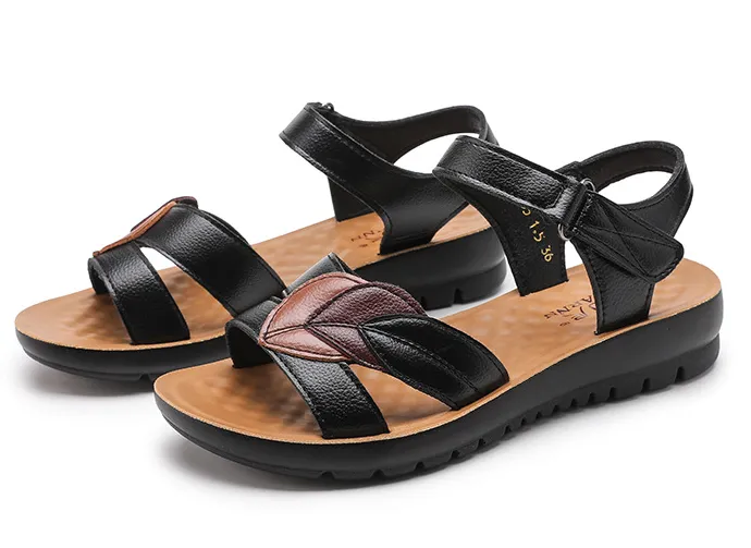 Genuine Leather Comfortable Soft Flat Non-slip Sandals