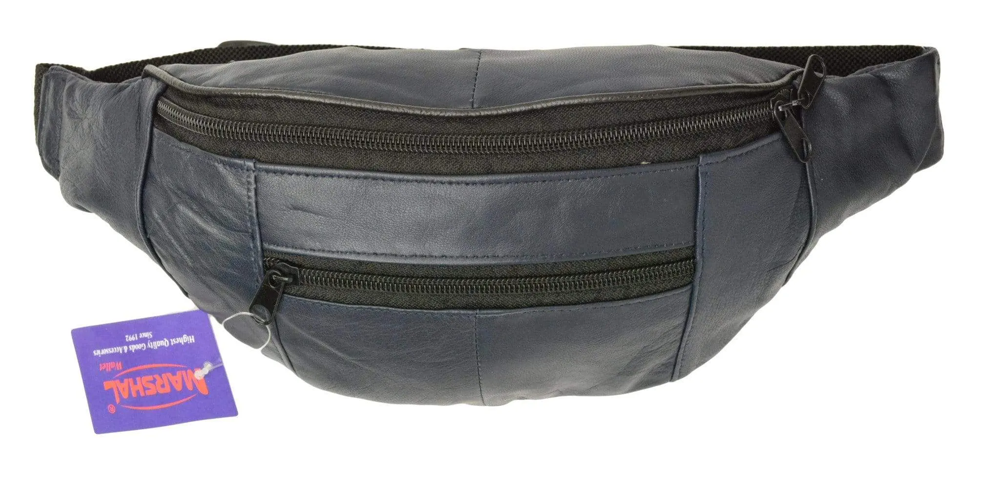 Genuine Leather Fanny Pack Pouch Waist Bag Slim Design Many colors 006C (C)