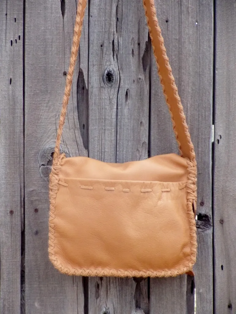 Genuine leather messenger bag , Handmade leather handbag , Leather possibles bag