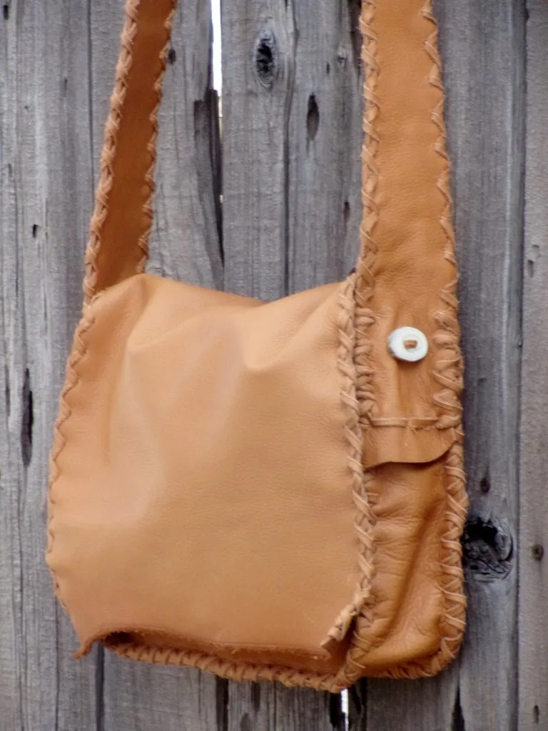 Genuine leather messenger bag , Handmade leather handbag , Leather possibles bag