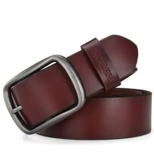 Genuine Leather Vintage Cowhide Pin Buckle Belts