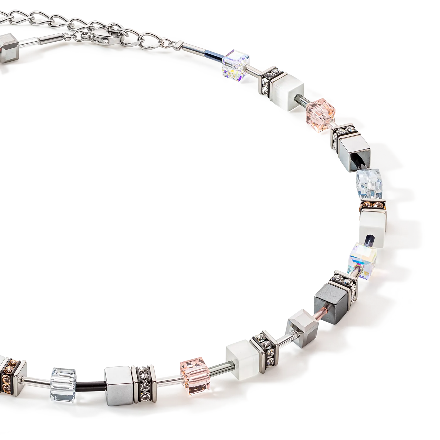 GeoCUBE® Iconic Monochrome necklace peach