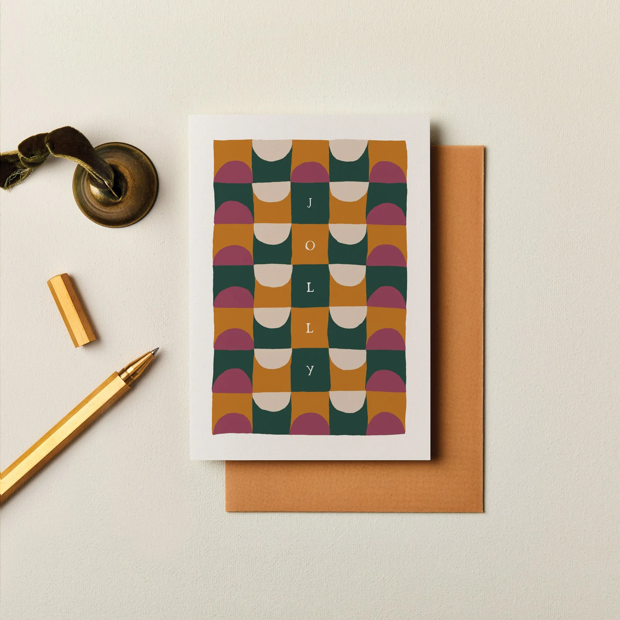 Geometric Circles Christmas Card