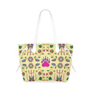 Geometric Floral Fall - Vanilla Clover Canvas Tote Bag