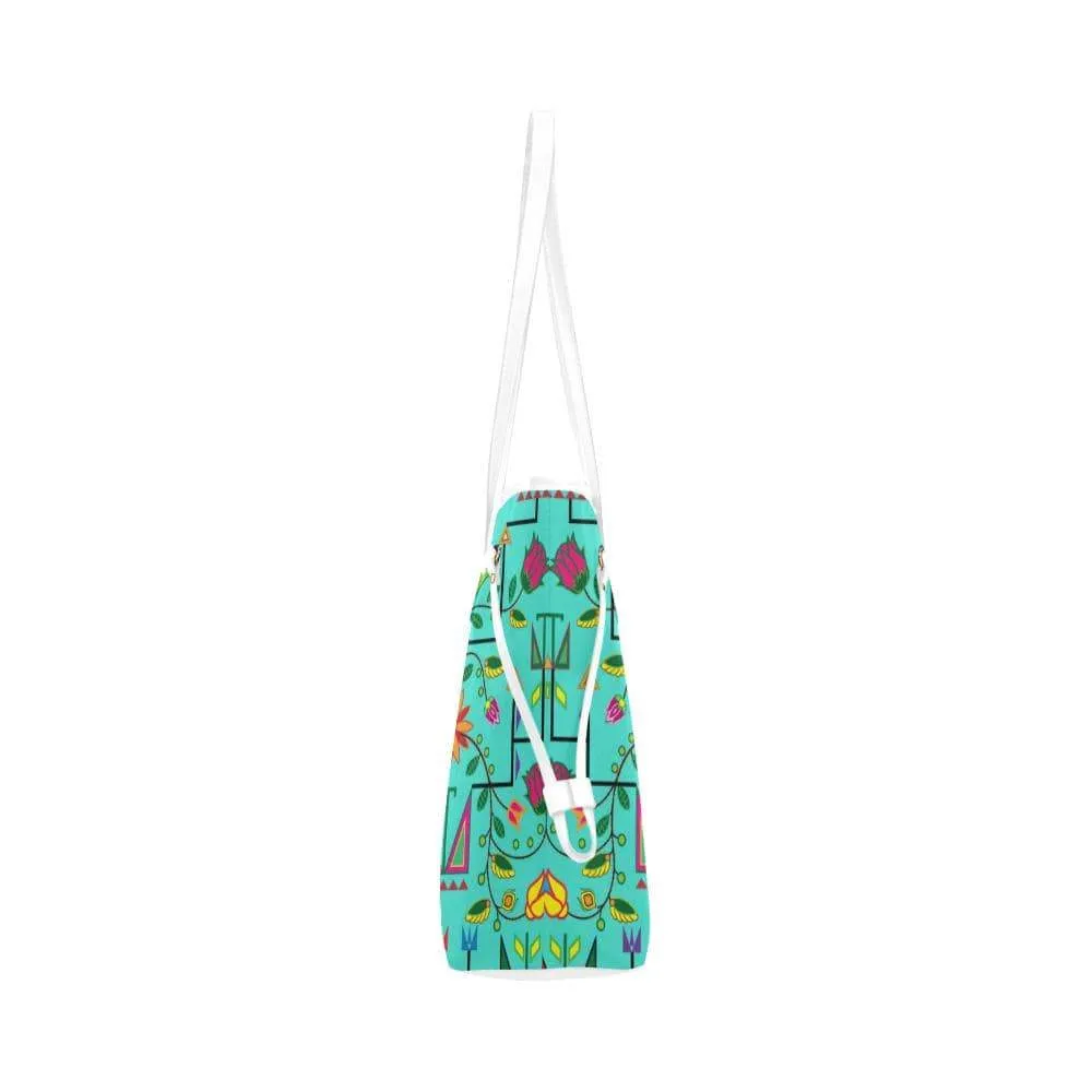 Geometric Floral Summer - Sky Clover Canvas Tote Bag