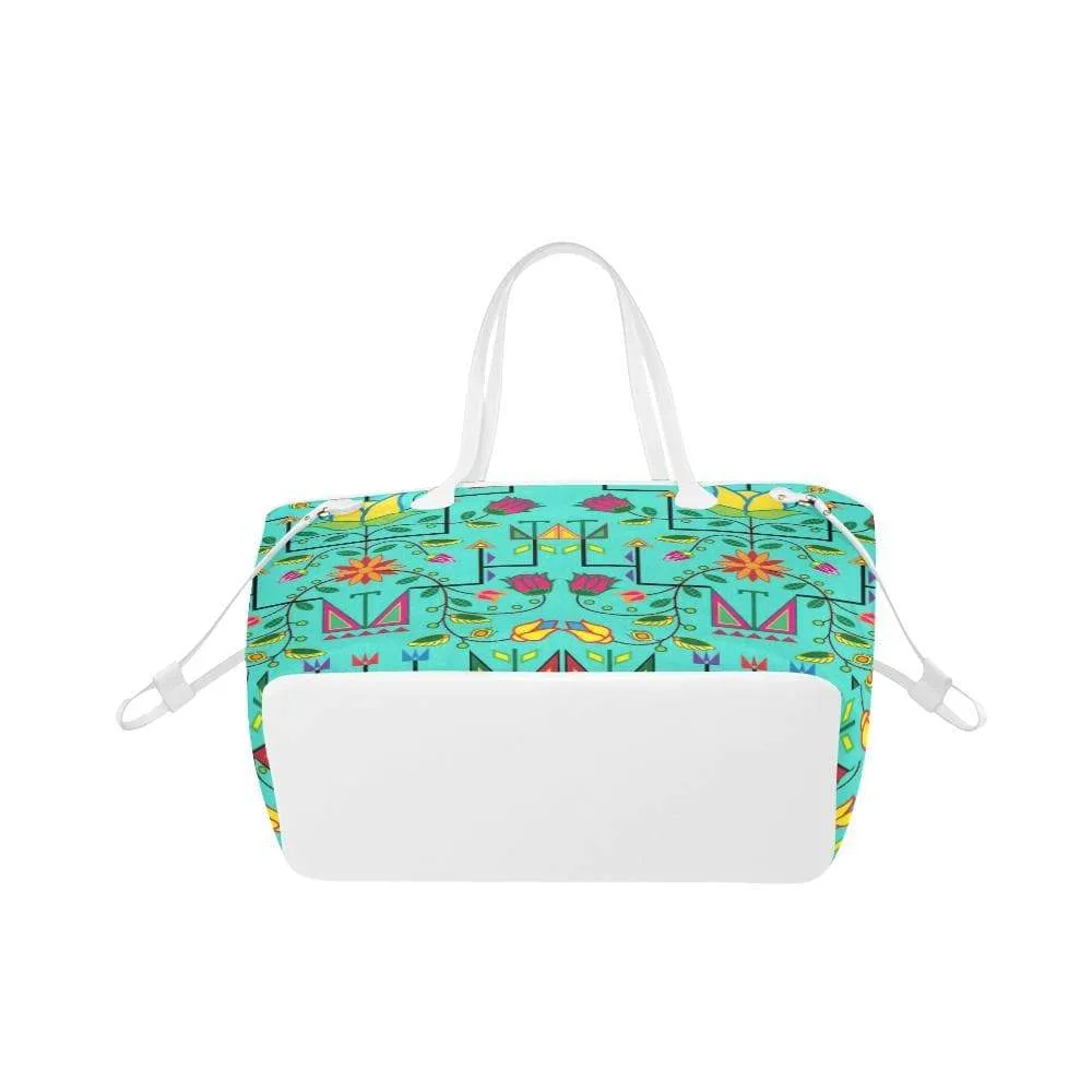 Geometric Floral Summer - Sky Clover Canvas Tote Bag