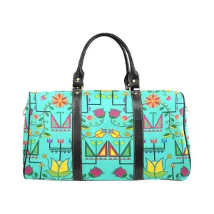 Geometric Floral Summer-Sky Waterproof Travel Bag