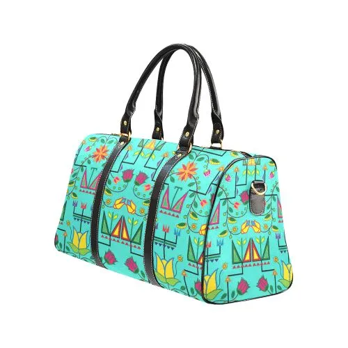 Geometric Floral Summer-Sky Waterproof Travel Bag