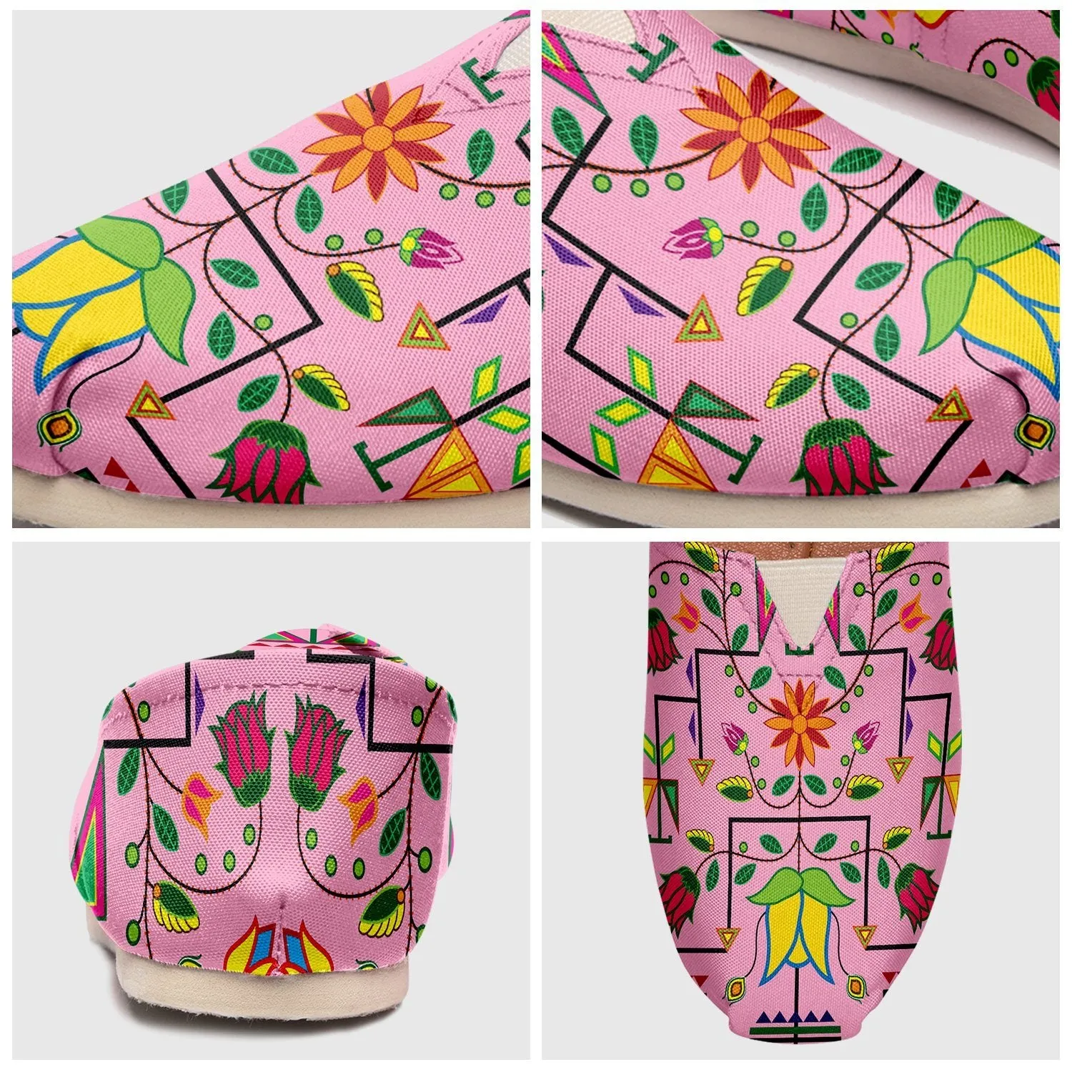 Geometric Floral Summer Sunset Slip On