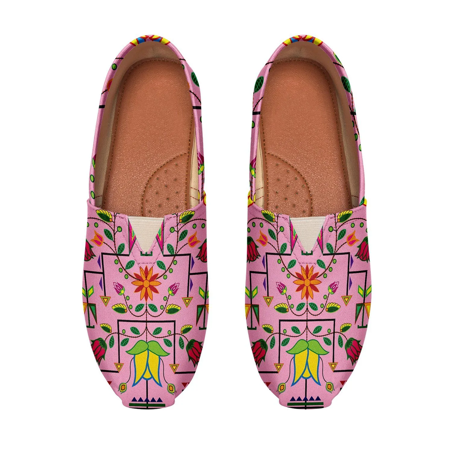 Geometric Floral Summer Sunset Slip On